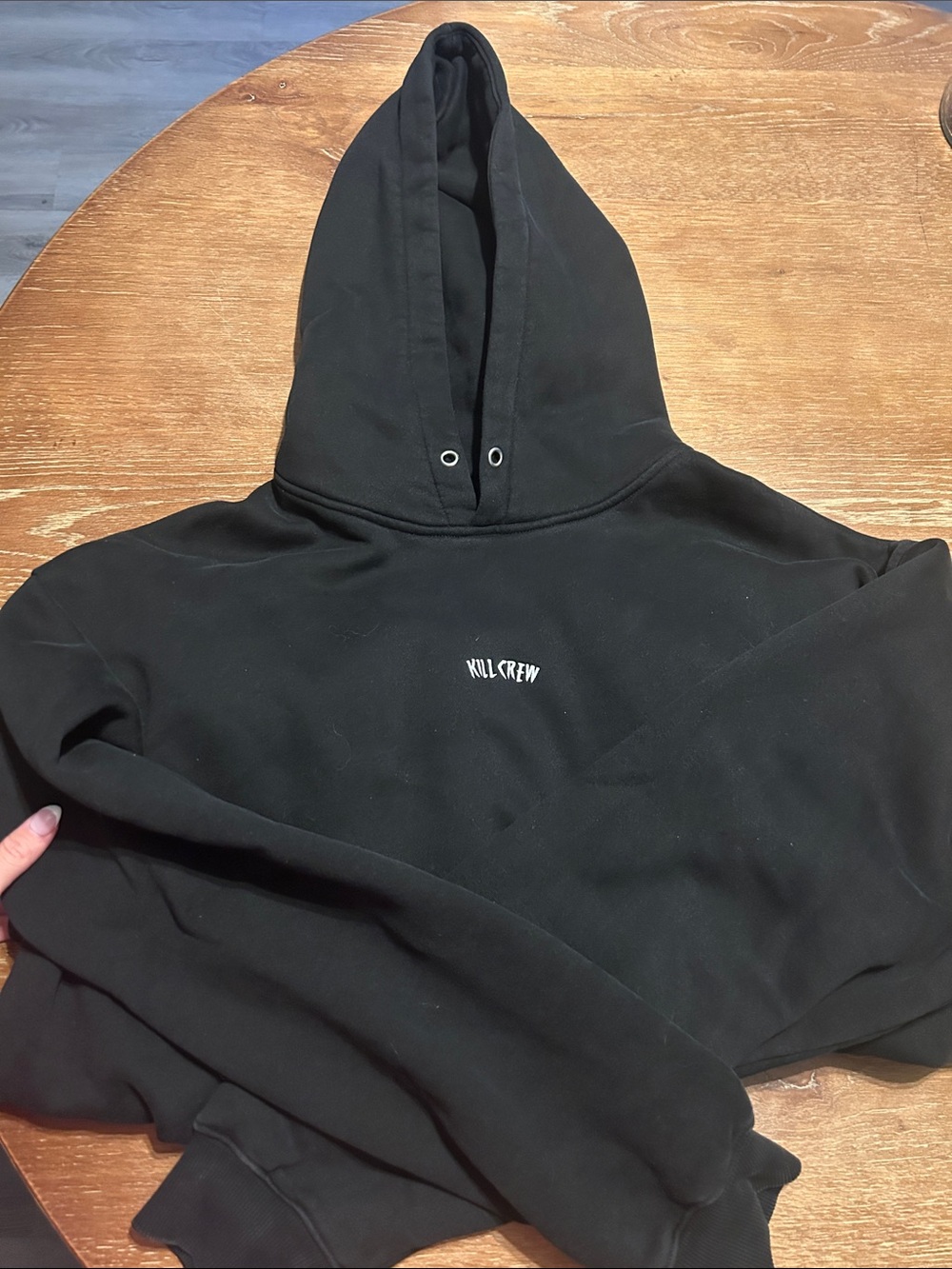 Black Hoodie with Small White 'KILL CREW' Chest Logo WORN ONCE